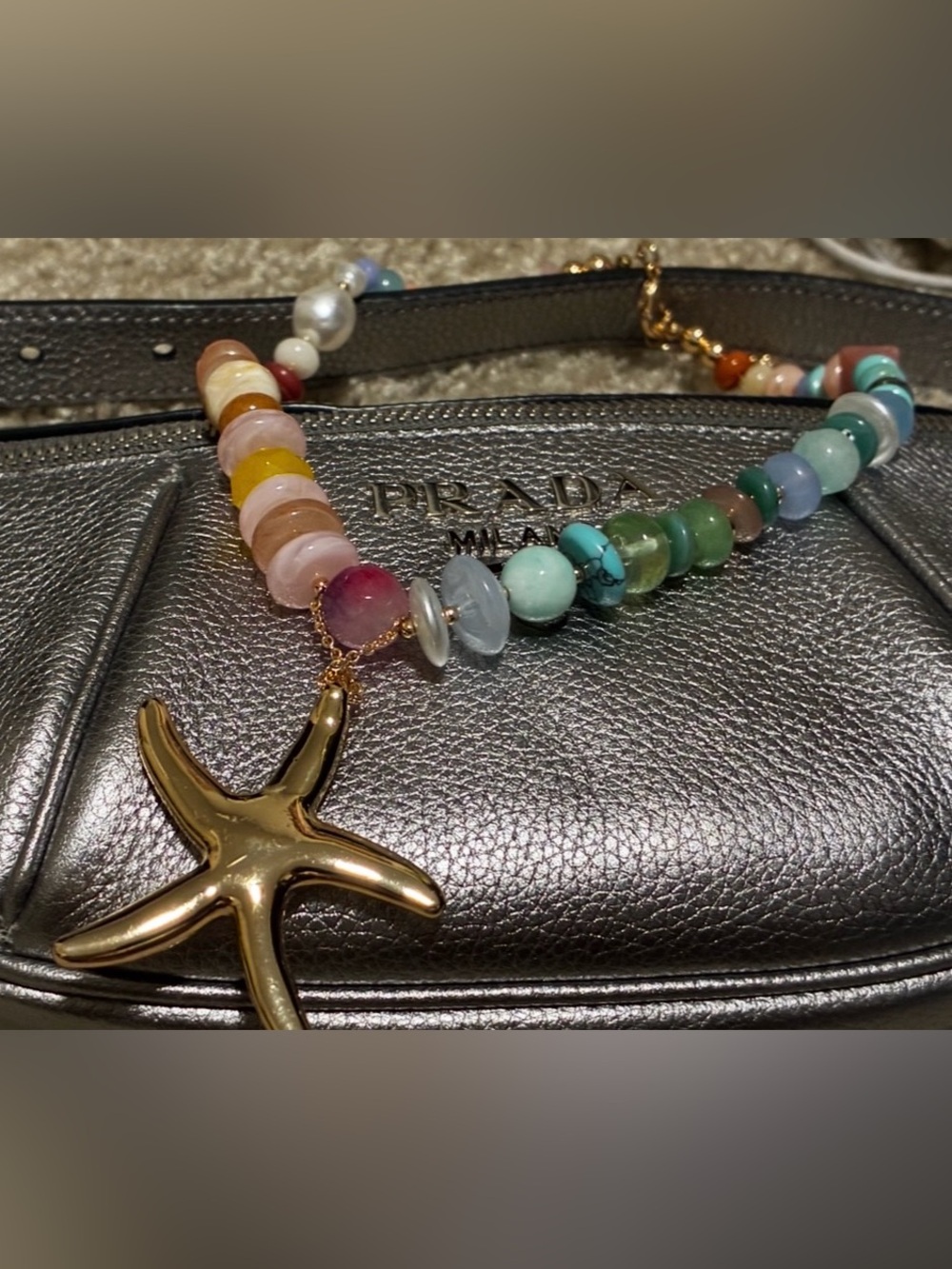 House of Harlow 1960 VIRAL & Bestseller: Multicolor Starfish Beaded Necklace